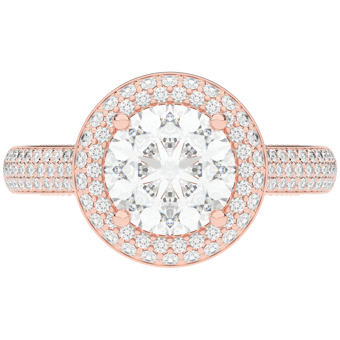 2.45CT.TW ROUND LAB DIAMOND HALO ENGAGEMENT RING - Nazarelle