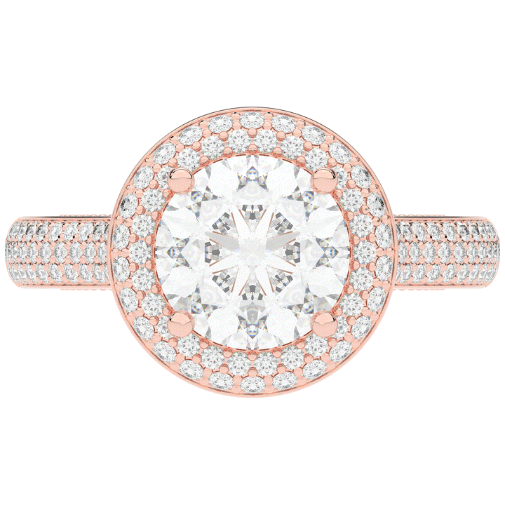 2.45CT.TW ROUND LAB DIAMOND HALO ENGAGEMENT RING - Nazarelle