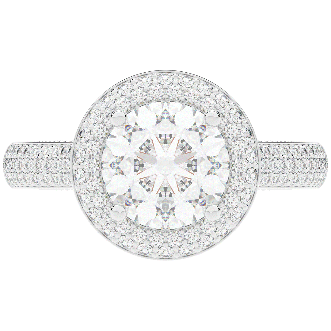 2.45CT.TW ROUND LAB DIAMOND HALO ENGAGEMENT RING - Nazarelle