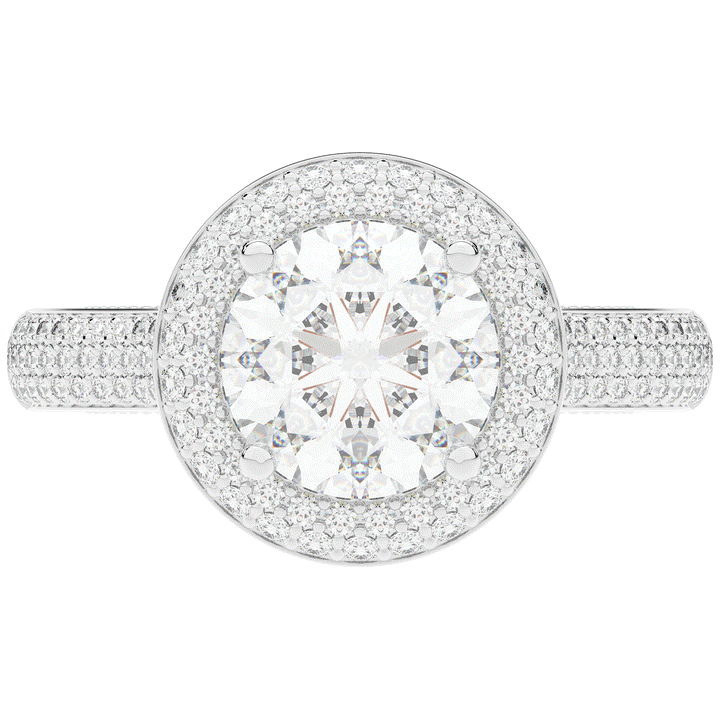 2.45CT.TW ROUND LAB DIAMOND HALO ENGAGEMENT RING - Nazarelle