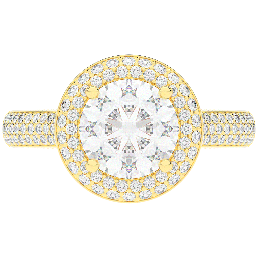 2.45CT.TW ROUND LAB DIAMOND HALO ENGAGEMENT RING - Nazarelle