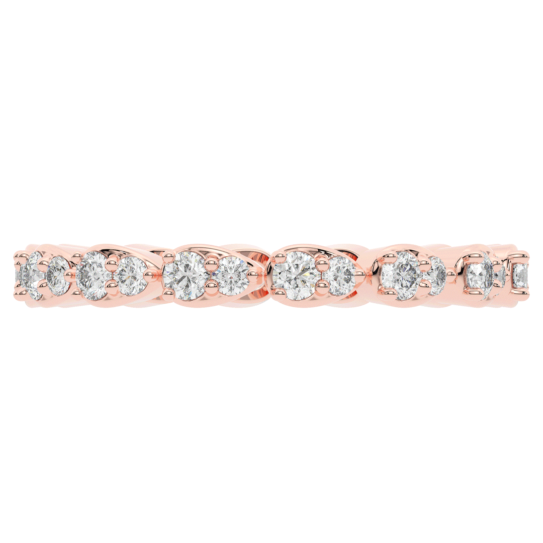 0.60CT.TW PEAR BEZEL ROUND LAB DIAMOND ETERNITY BAND - Nazarelle