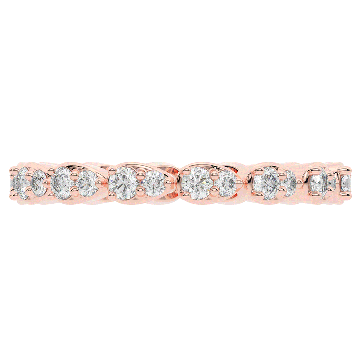 0.60CT.TW PEAR BEZEL ROUND LAB DIAMOND ETERNITY BAND - Nazarelle