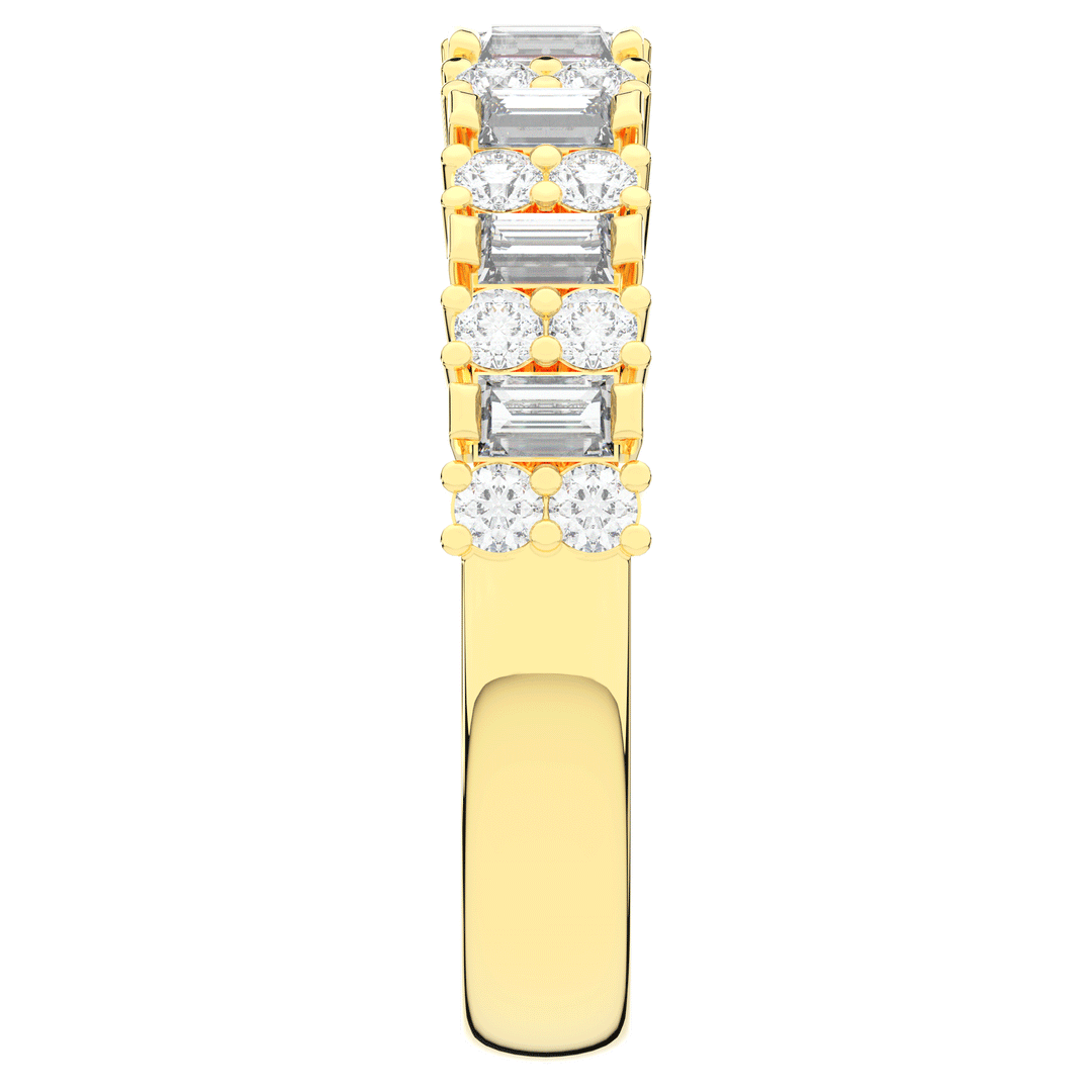 0.75CT.TW BAGUETTE AND ROUND LAB DIAMOND ETERNITY WEDDING BAND - Nazarelle