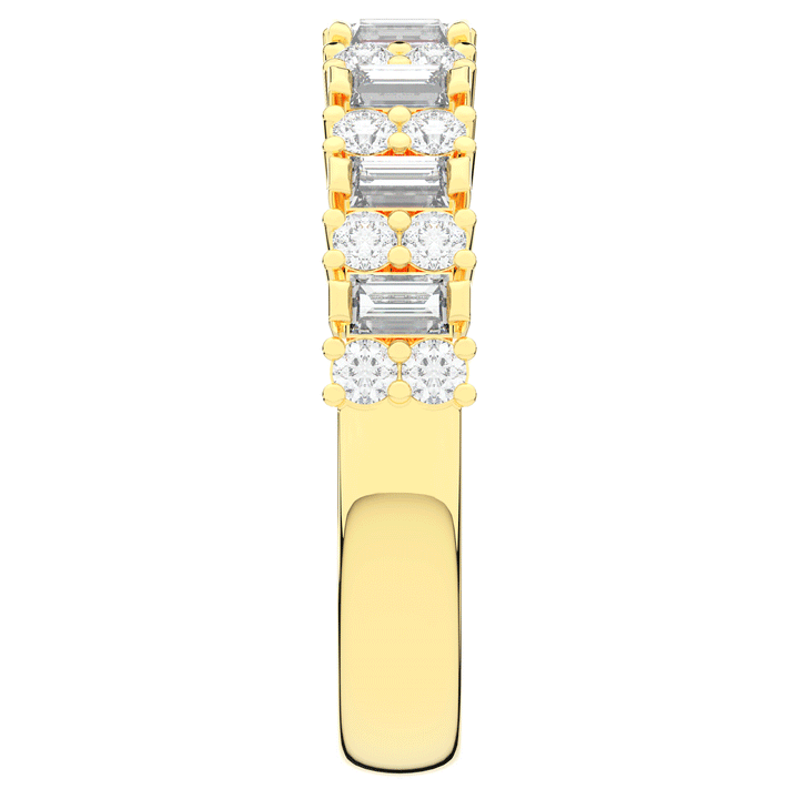 0.75CT.TW BAGUETTE AND ROUND LAB DIAMOND ETERNITY WEDDING BAND - Nazarelle