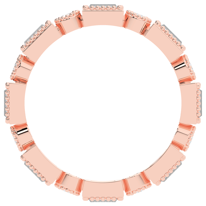 0.90CT.TW BAGUETTE AND ROUND LAB DIAMOND ETERNITY WEDDING BAND - Nazarelle