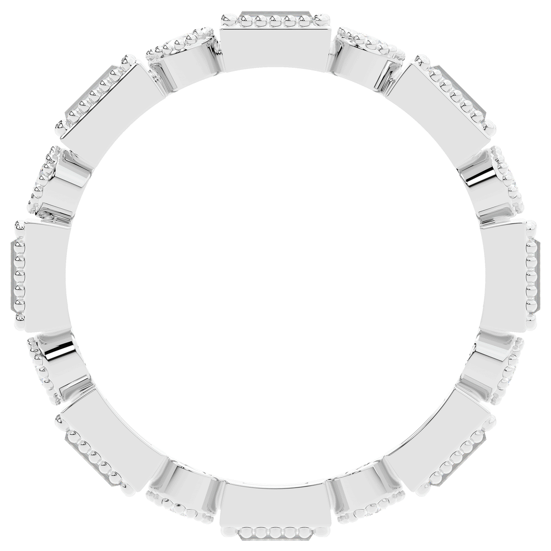 0.90CT.TW BAGUETTE AND ROUND LAB DIAMOND ETERNITY WEDDING BAND - Nazarelle