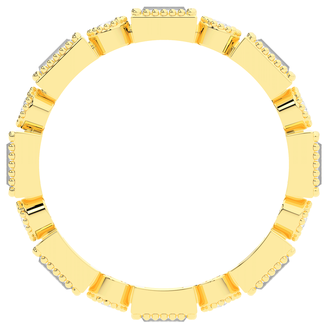 0.90CT.TW BAGUETTE AND ROUND LAB DIAMOND ETERNITY WEDDING BAND - Nazarelle