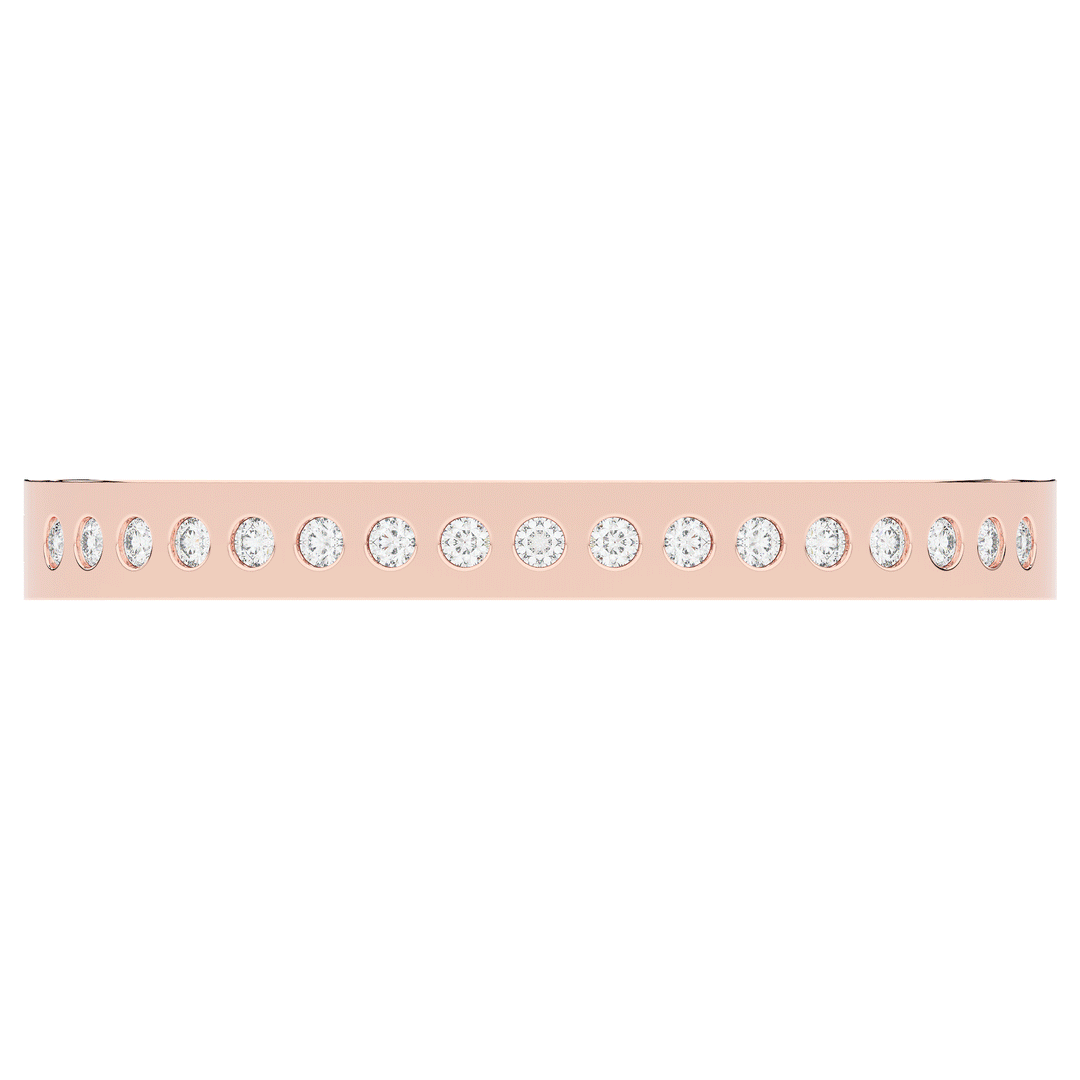 4.50CT.TW ROUND LAB DIAMOND ETERNITY BEZEL SET BANGLE - Nazarelle