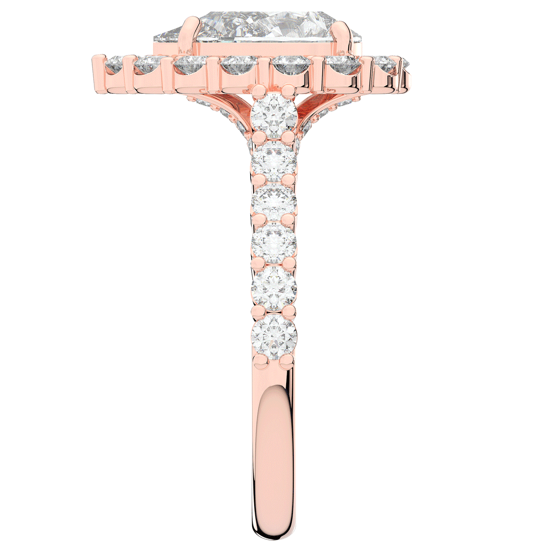 3.10CT.TW PEAR LAB DIAMOND HALO ENGAGEMENT RING - Nazarelle