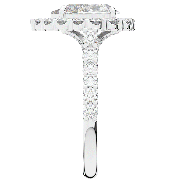 3.10CT.TW PEAR LAB DIAMOND HALO ENGAGEMENT RING - Nazarelle