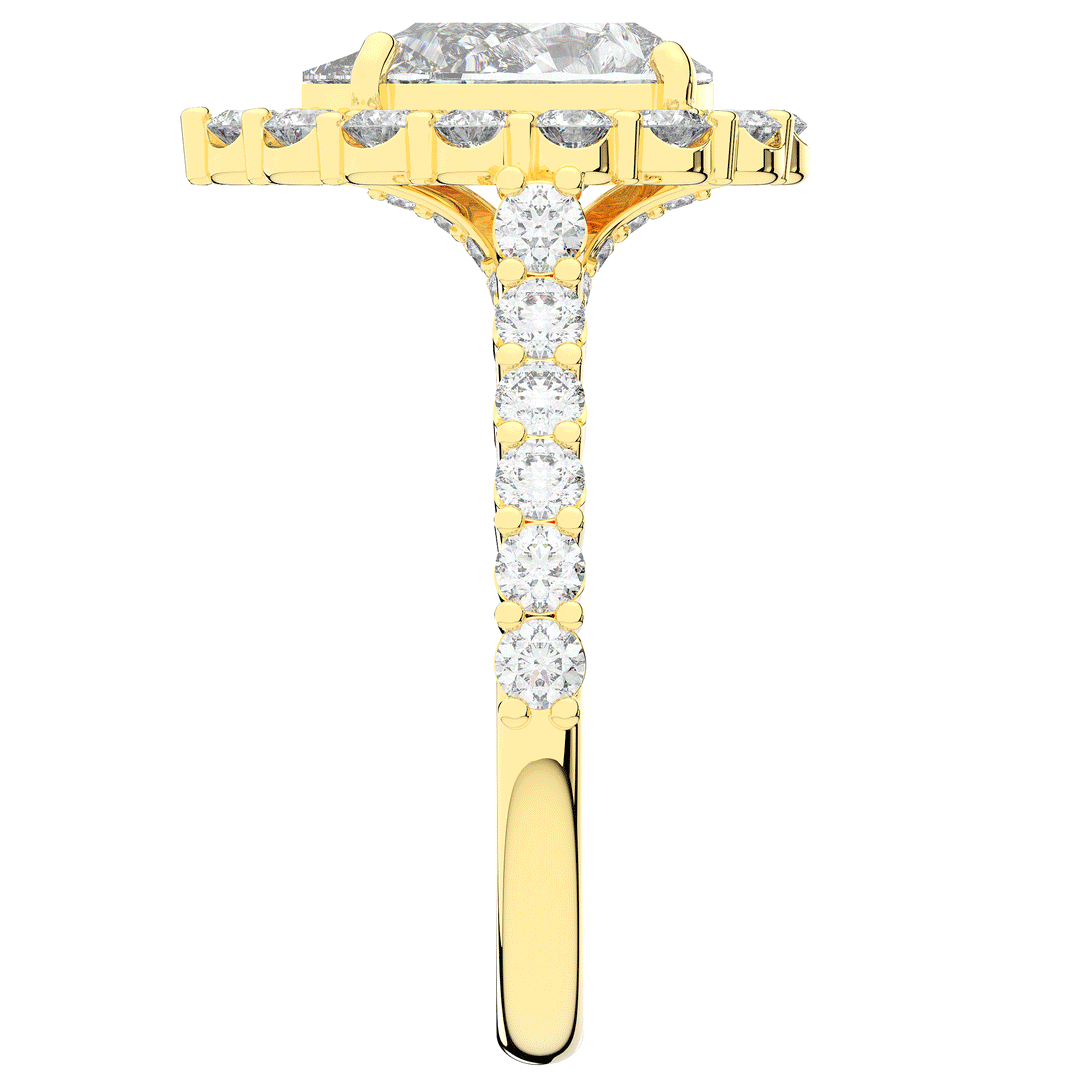 3.10CT.TW PEAR LAB DIAMOND HALO ENGAGEMENT RING - Nazarelle