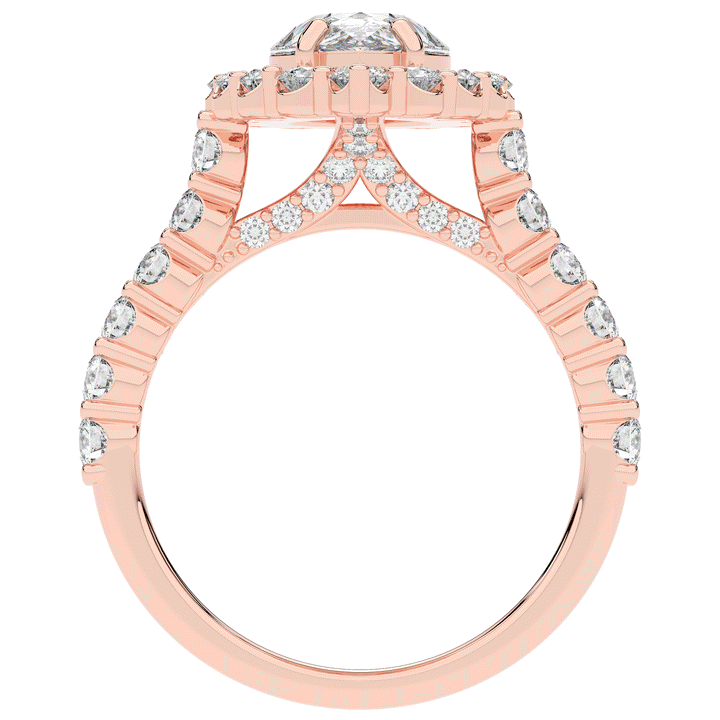3.10CT.TW PEAR LAB DIAMOND HALO ENGAGEMENT RING - Nazarelle