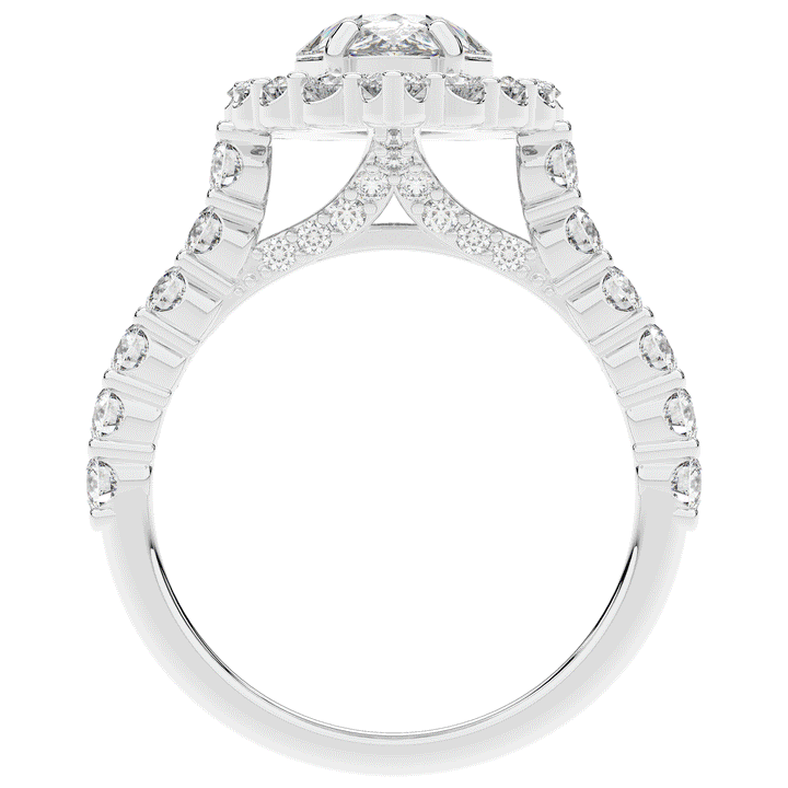 3.10CT.TW PEAR LAB DIAMOND HALO ENGAGEMENT RING - Nazarelle