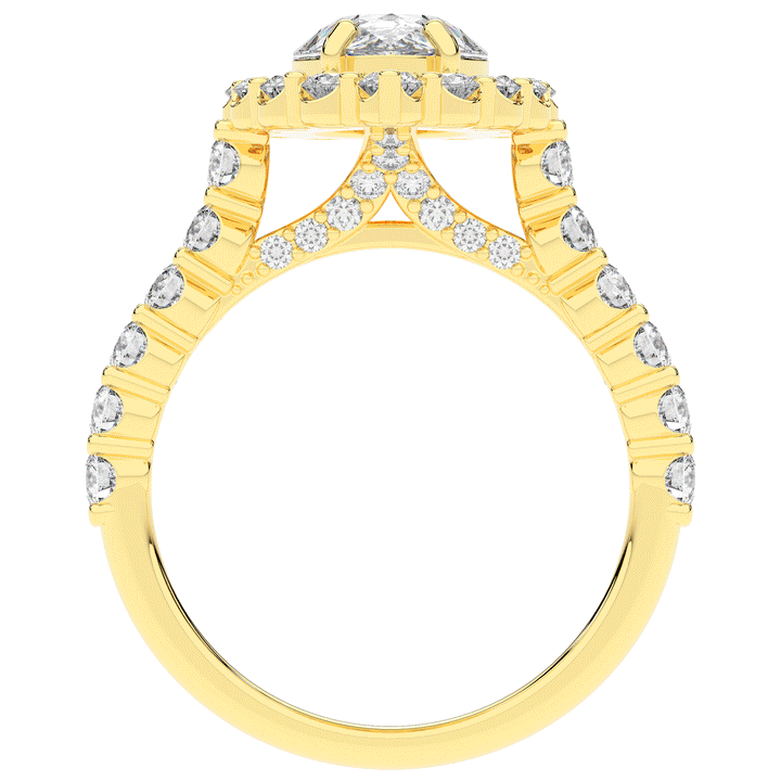 3.10CT.TW PEAR LAB DIAMOND HALO ENGAGEMENT RING - Nazarelle