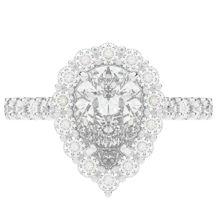 3.10CT.TW PEAR LAB DIAMOND HALO ENGAGEMENT RING - Nazarelle