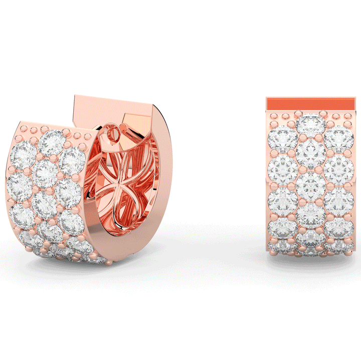 2.20CT.TW ROUND LAB DIAMOND HUGGIE EARRINGS - Nazarelle