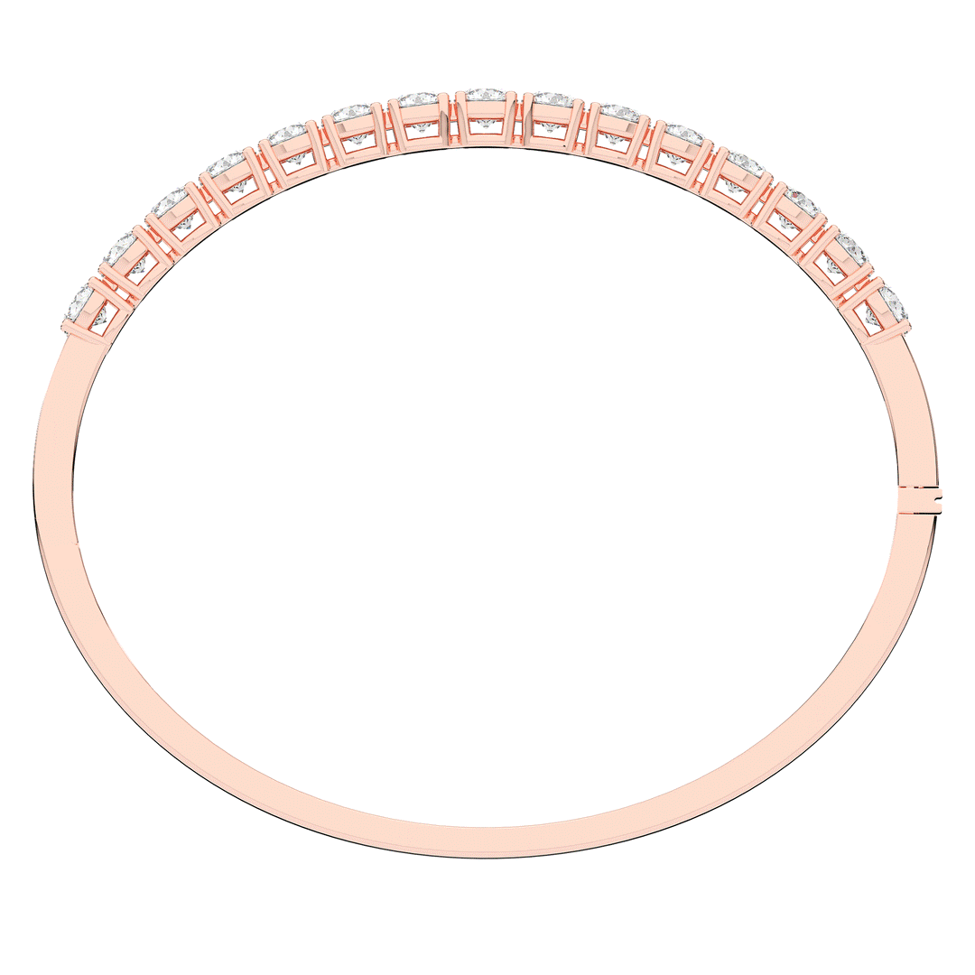 4.70CT.TW ROUND LAB DIAMOND BANGLE - Nazarelle