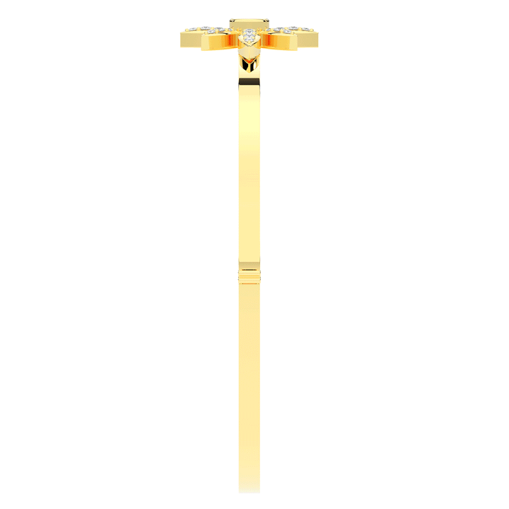 0.40CT.TW ROUND LAB BEZEL AND PRONG SET FLOWER DIAMOND BANGLE - Nazarelle