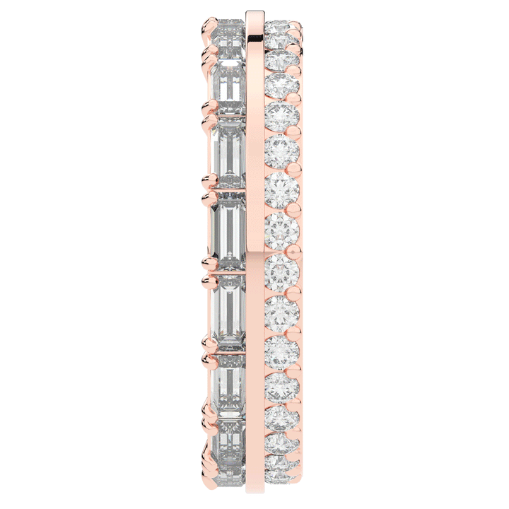 1.40CT.TW BAGUETTE AND ROUND LAB DIAMOND WEDDING BAND - Nazarelle