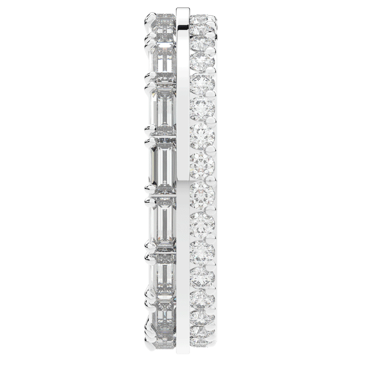 1.40CT.TW BAGUETTE AND ROUND LAB DIAMOND WEDDING BAND - Nazarelle