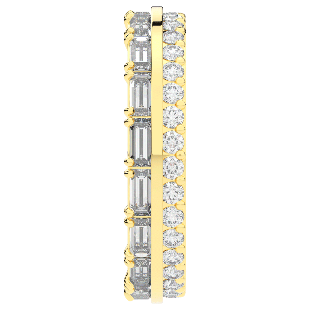 1.40CT.TW BAGUETTE AND ROUND LAB DIAMOND WEDDING BAND - Nazarelle