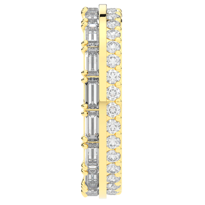1.40CT.TW BAGUETTE AND ROUND LAB DIAMOND WEDDING BAND - Nazarelle
