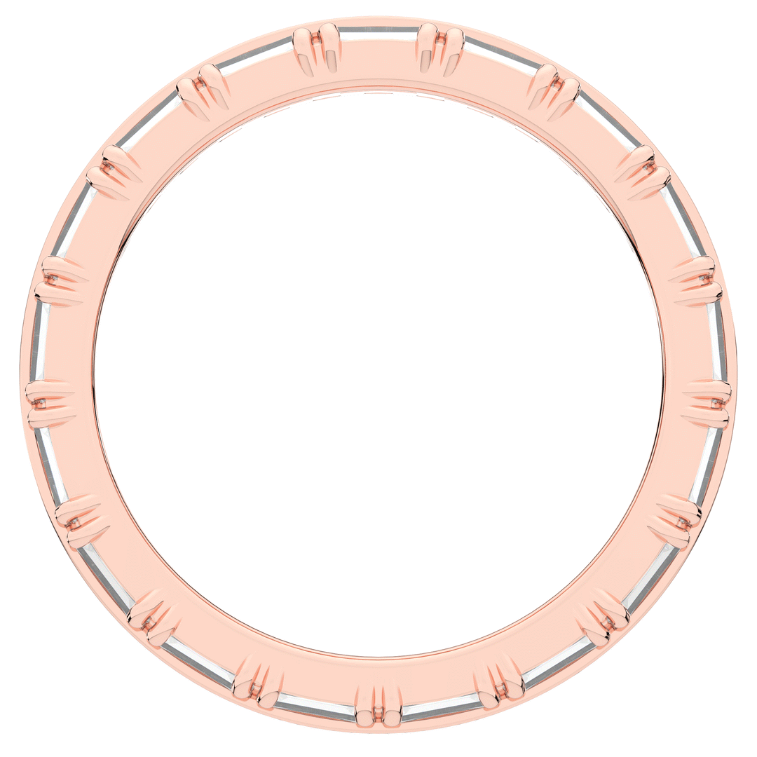 1.40CT.TW BAGUETTE AND ROUND LAB DIAMOND WEDDING BAND - Nazarelle