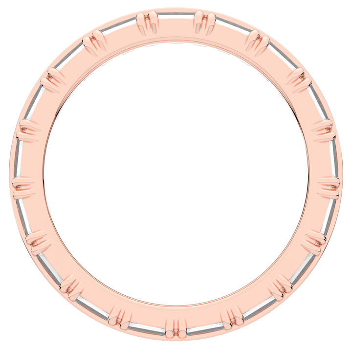 1.40CT.TW BAGUETTE AND ROUND LAB DIAMOND WEDDING BAND - Nazarelle