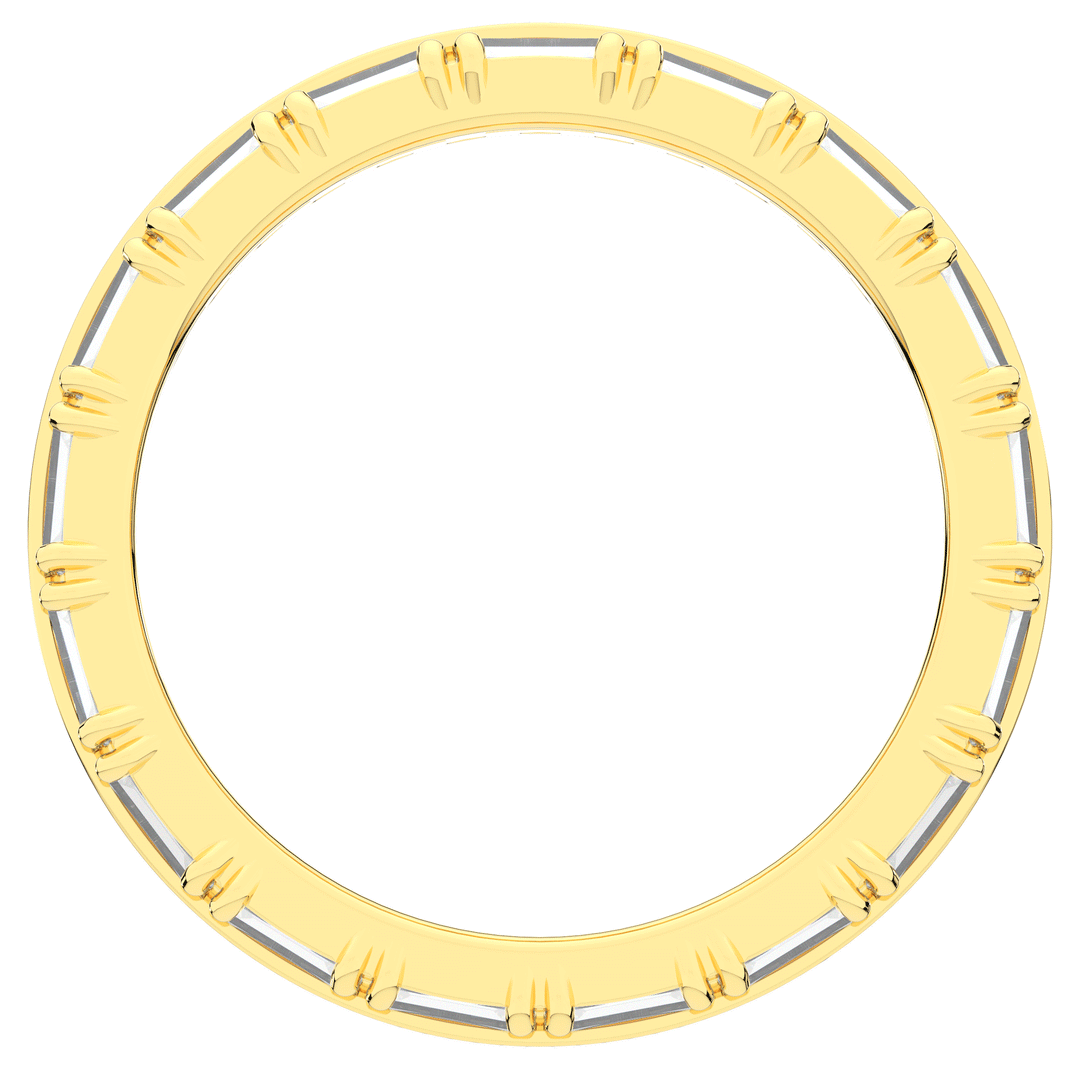 1.40CT.TW BAGUETTE AND ROUND LAB DIAMOND WEDDING BAND - Nazarelle