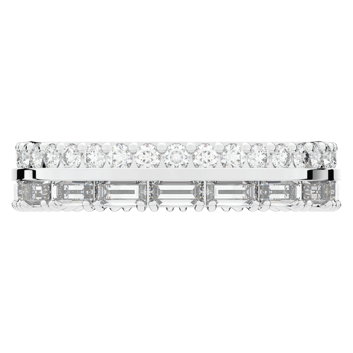 1.40CT.TW BAGUETTE AND ROUND LAB DIAMOND WEDDING BAND - Nazarelle