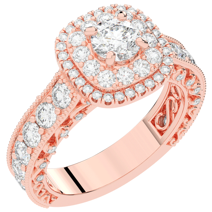 2.30CT.TW ROUND LAB DIAMOND ENGAGEMENT RING - Nazarelle