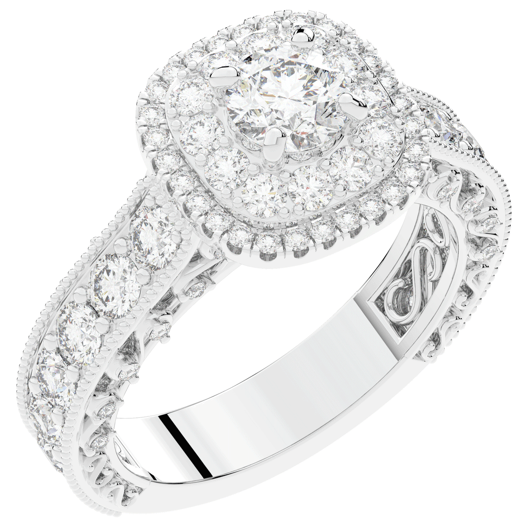 2.30CT.TW ROUND LAB DIAMOND ENGAGEMENT RING - Nazarelle