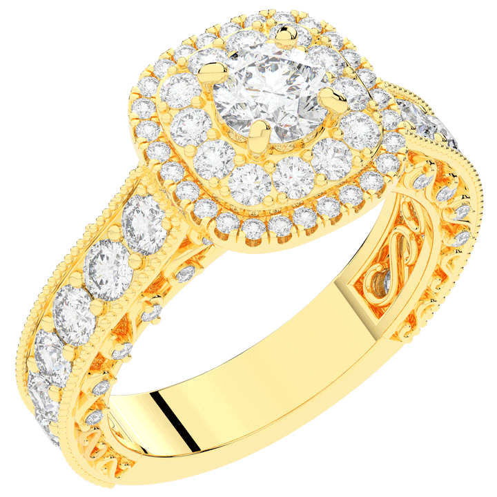 2.30CT.TW ROUND LAB DIAMOND ENGAGEMENT RING - Nazarelle
