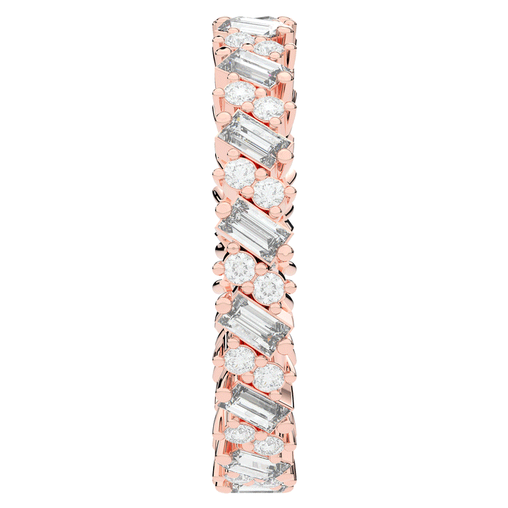 0.90CT.TW BAGUETTE AND ROUND LAB DIAMOND ETERNITY WEDDING BAND - Nazarelle
