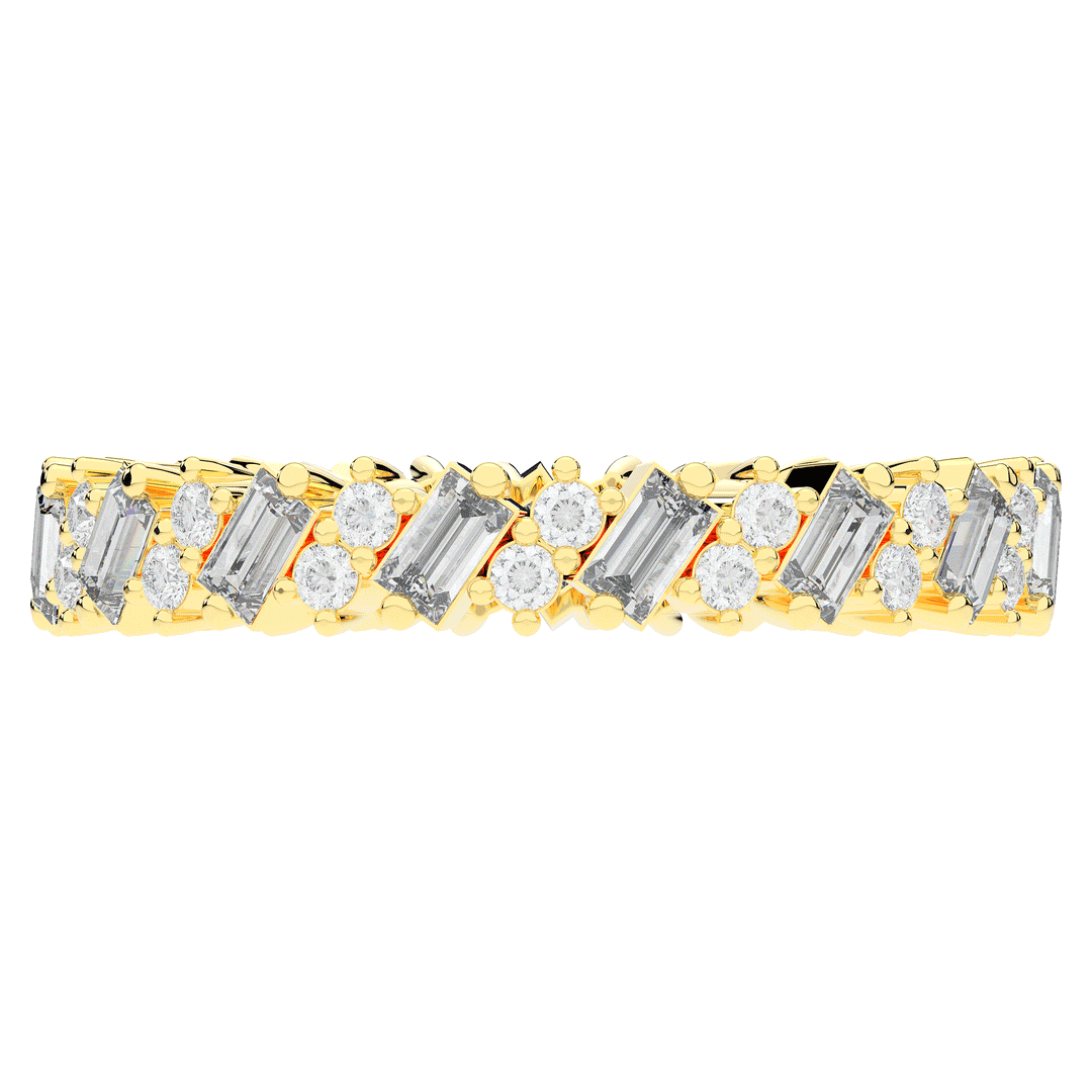0.90CT.TW BAGUETTE AND ROUND LAB DIAMOND ETERNITY WEDDING BAND - Nazarelle
