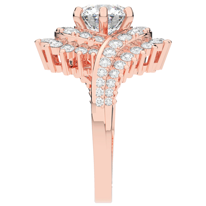 3.35CT.TW ROUND LAB DIAMOND BYPASS HALO ENGAGEMENT RING - Nazarelle