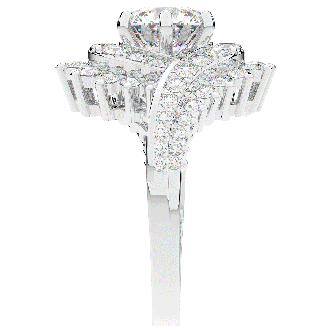 3.35CT.TW ROUND LAB DIAMOND BYPASS HALO ENGAGEMENT RING - Nazarelle
