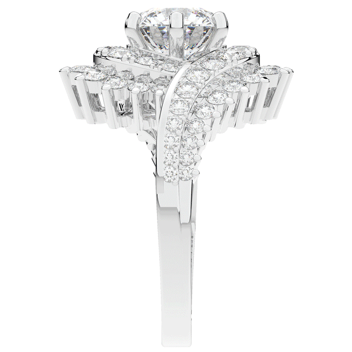 3.35CT.TW ROUND LAB DIAMOND BYPASS HALO ENGAGEMENT RING - Nazarelle