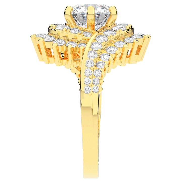 3.35CT.TW ROUND LAB DIAMOND BYPASS HALO ENGAGEMENT RING - Nazarelle