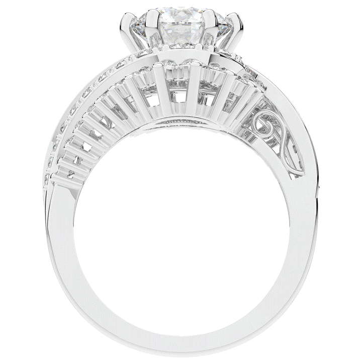 3.35CT.TW ROUND LAB DIAMOND BYPASS HALO ENGAGEMENT RING - Nazarelle