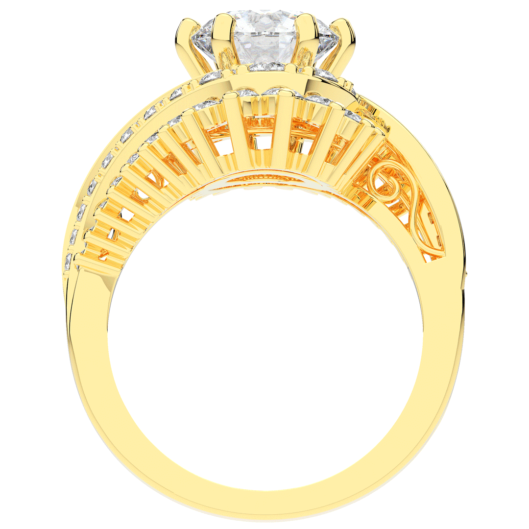 3.35CT.TW ROUND LAB DIAMOND BYPASS HALO ENGAGEMENT RING - Nazarelle