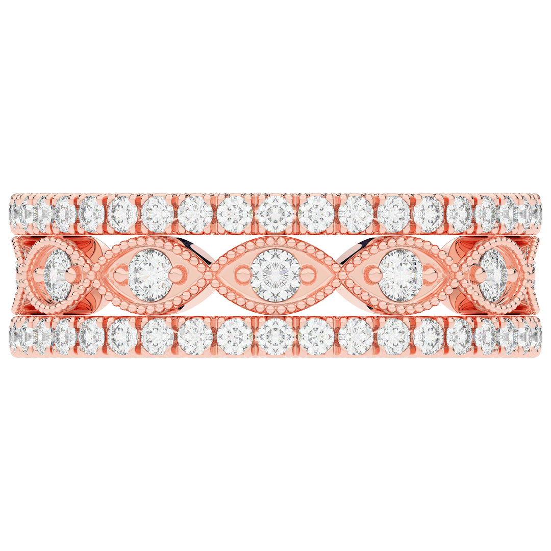 1.20CT.TW 3 ROW ROUND LAB DIAMOND ETERNITY WEDDING BAND - Nazarelle