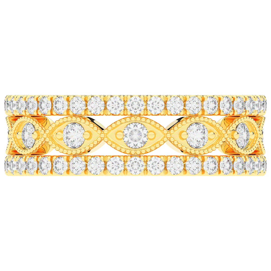 1.20CT.TW 3 ROW ROUND LAB DIAMOND ETERNITY WEDDING BAND - Nazarelle