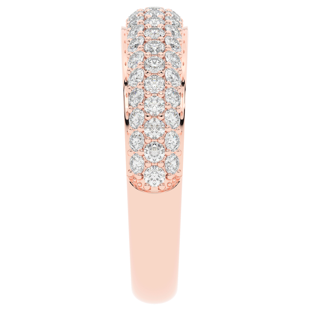 0.75CT.TW ROUND LAB DIAMOND 3 ROW WEDDING BAND - Nazarelle