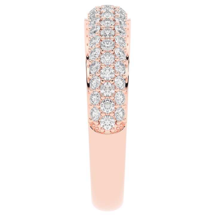 0.75CT.TW ROUND LAB DIAMOND 3 ROW WEDDING BAND - Nazarelle
