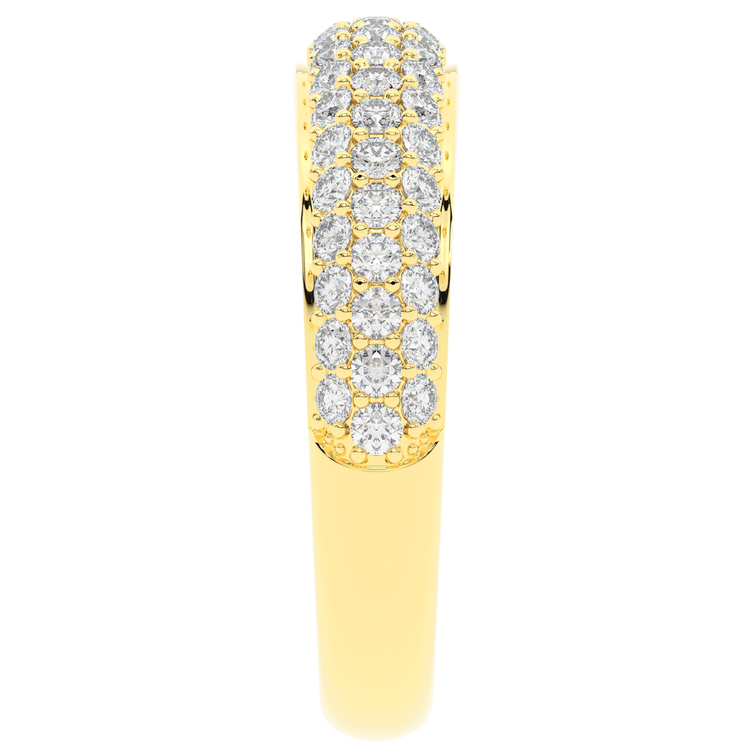 0.75CT.TW ROUND LAB DIAMOND 3 ROW WEDDING BAND - Nazarelle