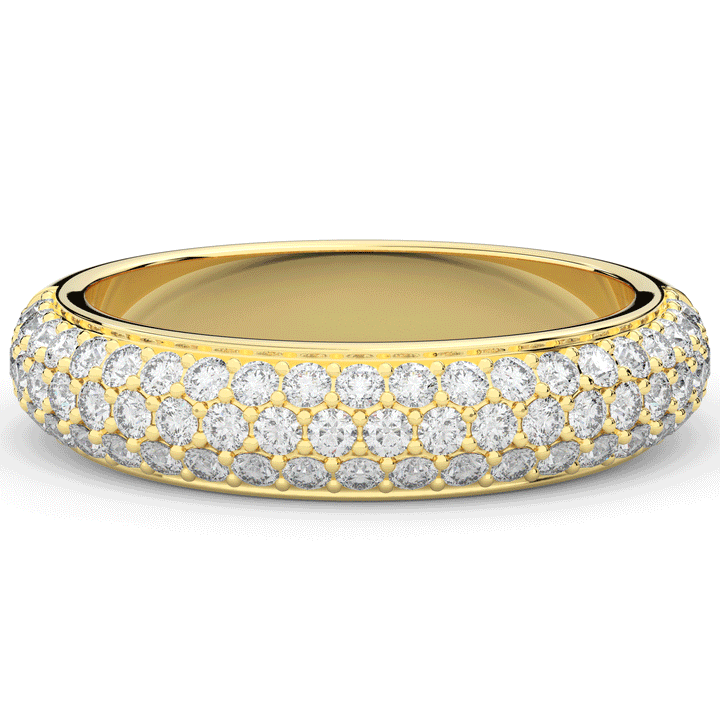 0.75CT.TW ROUND LAB DIAMOND 3 ROW WEDDING BAND - Nazarelle