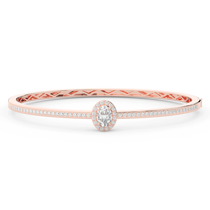 1.40CT.TW OVAL AND ROUND LAB DIAMOND BANGLE - Nazarelle