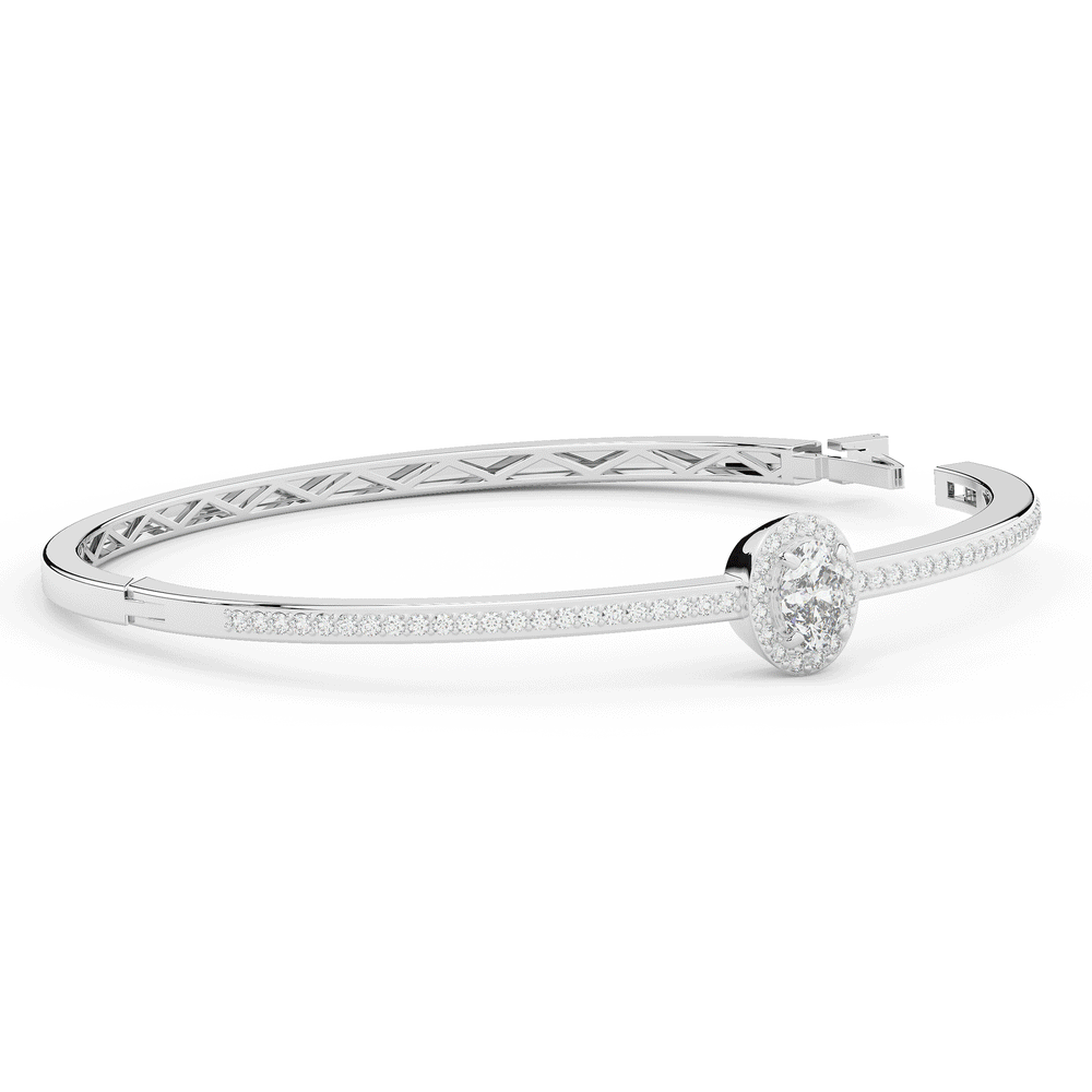 1.40CT.TW OVAL AND ROUND LAB DIAMOND BANGLE - Nazarelle